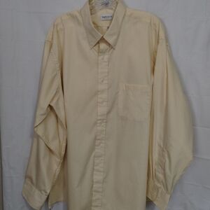 Van Heusen Sz 18 Classic Fit  Casual Button Shirt Yellow Long Sleeve